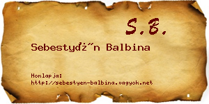 Sebestyén Balbina névjegykártya
